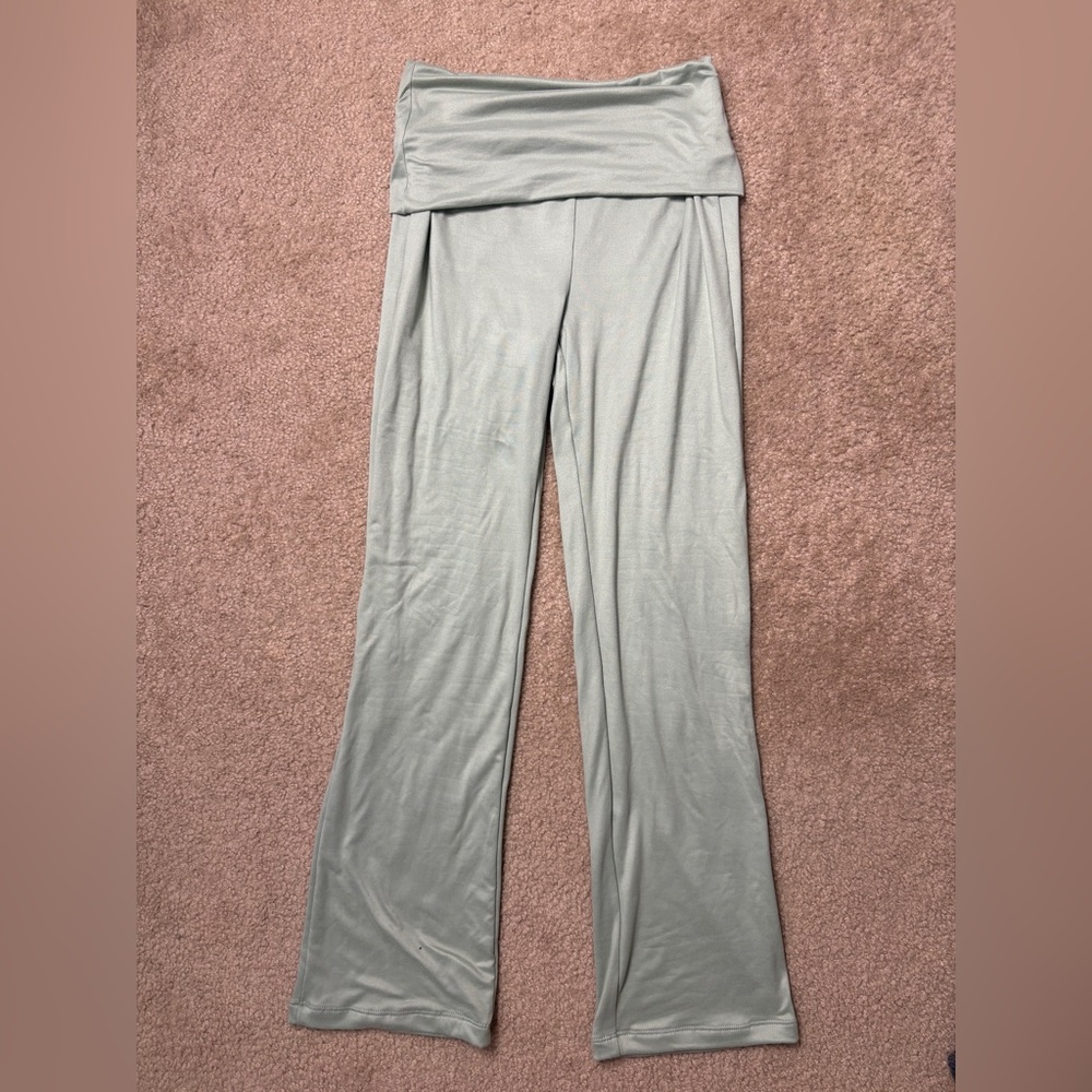 Sage Green Buttery Soft Fold Over Leggings